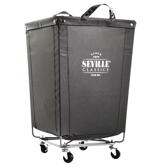 Seville Classics Heavy-Duty Laundry Hamper with Wheels, 18" x 18" x 27"