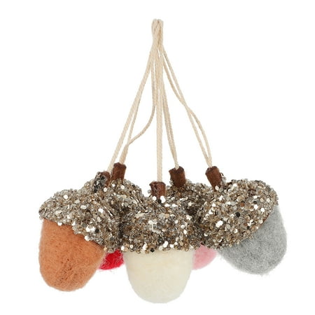 

5pcs Christmas Felt Acorn Balls Hanging Adornment Xmas Tree Acorn Ball Pendants