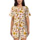 thumbnail image 1 of Fotbe Boho Flowers Conjunto de Pijama Estampado para Mujer, 2 Piezas, Ropa de Dormir con Camiseta de Manga Corta y Shorts Suaves-Large, 1 of 6