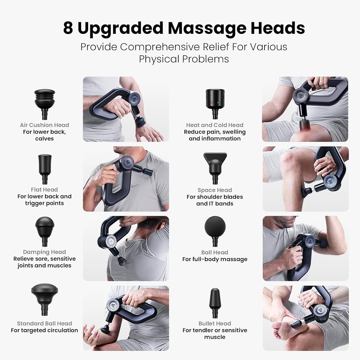 Bob and Brad D6 Pro Max+ Massage Gun with Heat & Cold Head, 16mm Deep Tissue Muscle Massager with 16mm Amplitude for Athletes Muscle Recovery, Handheld Professional Back Machine Pain Relief Gifts
