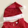 thumbnail image 6 of Cjfdfy Newborn Baby Girl Christmas Outfit Christmas Baby Letter Embroidery Knit Ruffle Collar Long Sleeve Jumpsuit And Santa Hat Set Infant Cute Christmas Fall Winter Outfits, 6 of 9