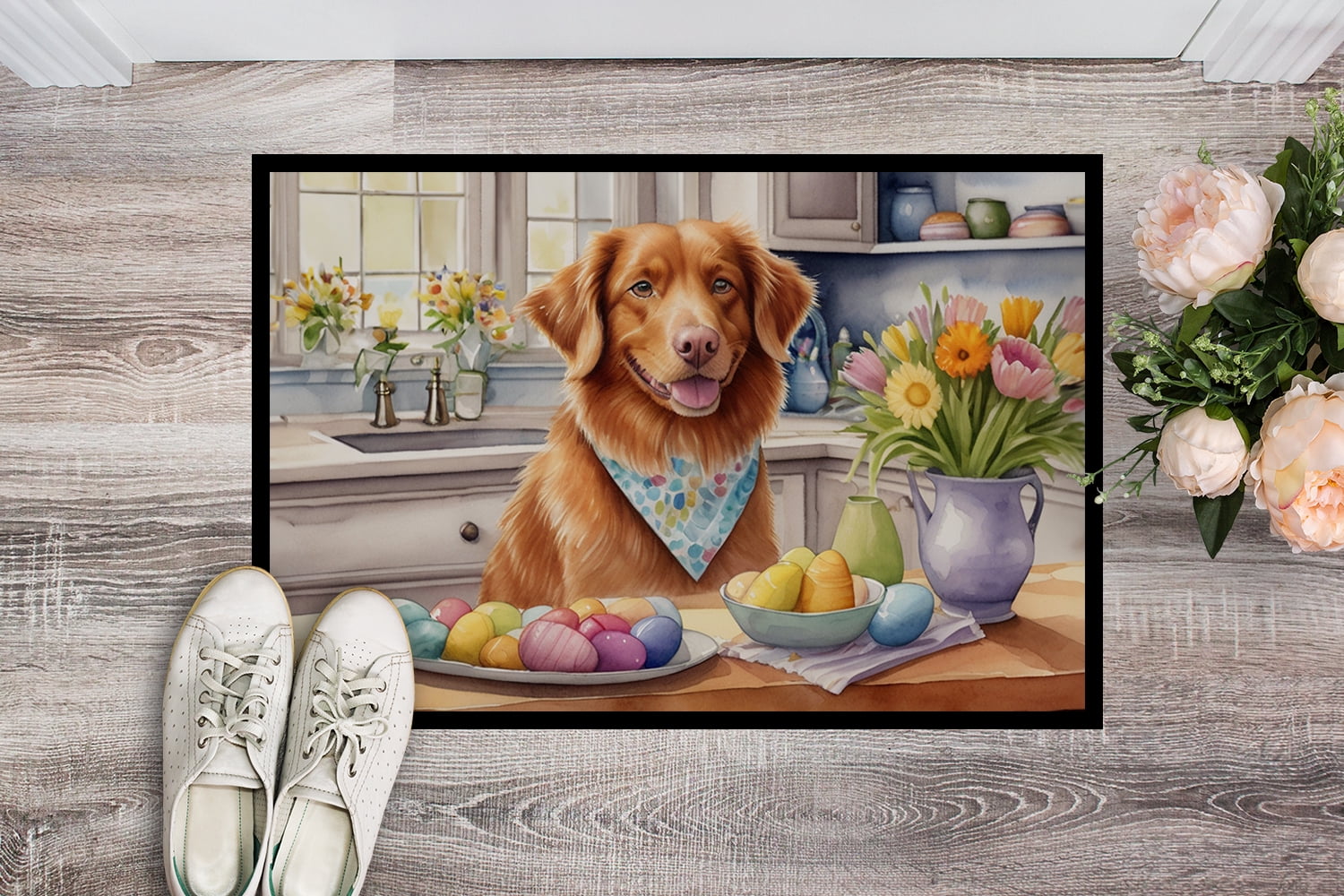 Decorating Easter Nova Scotia Duck Tolling Retriever Doormat 27 in x 18 in