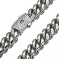 thumbnail image 2 of 6-14mm Hip Hop Stainless Steel Miami Cuban Link Chain Necklace Silver Color, 2 of 5