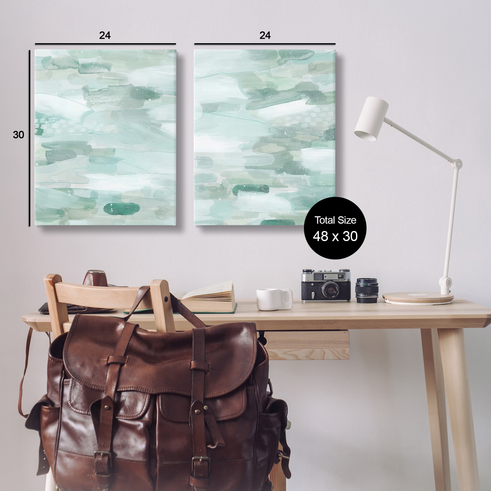 Stupell Industries Beachy Abstract Pattern Abstract Painting Gallery Wrapped Canvas Art Print Wall Art, 24 x 30, Set of 2