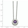 thumbnail image 2 of Chisel Stainless Steel Polished CZ February Birthstone Necklace, 2 of 2