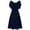 *Dark Blue, variant on U Women's Chiffon A Line Wedding Gown with Ruffle Shoulder ,Elegant Cocktail Party Bridesmaid Dress Blue,Womens Plus M