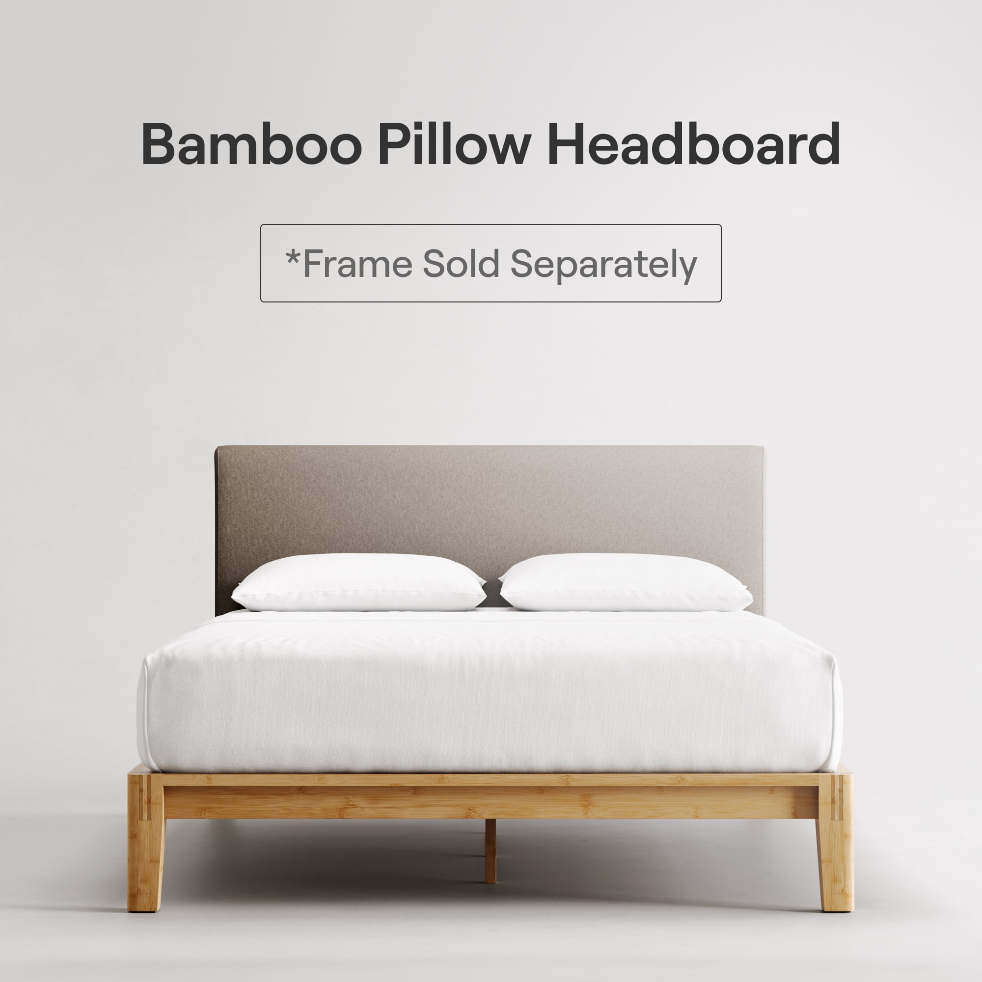 Nectar Upholstered Headboard - Full - Linen - Attachable to Nectar Bamboo Bed Frame (sold seperately) - Easy Tool Free Set Up - Contemporary and Durable