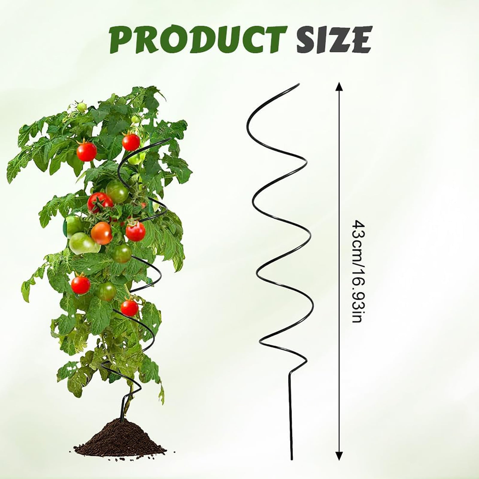 VEFSU Clearance Tomato Twist Stake,Metal Spiral Tomato Stakes,Spiral Plant Supports for Tomato Rose Vine, Garden Plant Supports Frame,Tomato Twist