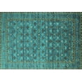 thumbnail image 1 of Ahgly Company Machine Washable Indoor Rectangle Oriental Turquoise Blue Traditional Area Rugs, 8' x 12', 1 of 4