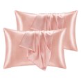 thumbnail image 2 of Wiueurtly 2PCS Standard Size Satin Pillow Covers With Envelope Closure Silk Satin Pillowcase With Envelope Opening, 2 of 4