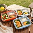 thumbnail image 3 of 304 Stainless Steel Lunch Box, 3-Compartment Bento Box for Adults, Leak-Proof Meal Prep Container, 3 of 8