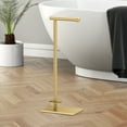 thumbnail image 2 of Gatco 1443B Square Standing Toilet Paper Holder with Storage Holder, Brushed Brass, 2 of 5