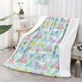 thumbnail image 2 of Princess and Unicorn Blue Pattern Soft Sherpa Fleece Throw Blanket, Warm Cozy Plush Blanket for Sofa Bed Couch, All Season, 60"x80", 2 of 5