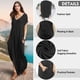 thumbnail image 4 of Vestido largo holgado con cuello en V y bolsillo para mujer, 4 of 4