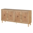 thumbnail image 4 of Tcbosik 4-Door Storage Cabinet, Buffet Sideboard with Adjustable Shelves, Coffee Bar Cabinet, Kitchen Credenza for Dining Room, Living Room, Hallway, Natural, 4 of 9