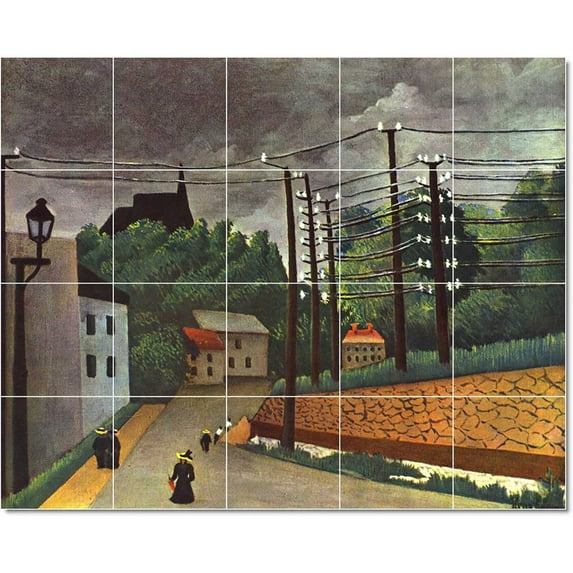 Ceramic Tile Mural-Jean-Jacques Rousseau Poster Art Tile Mural Residential Remodeling. 30" w x 24" h using (20) 6 x 6 ceramic tiles