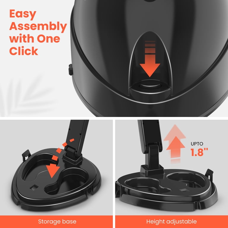 Ionic Hooded Bonnet Hair Dryer - 1875W With 3 Temperature & 3 Speed Settings, Adjustable Height, Black/Orange