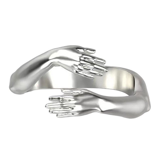 Sonducket Aleación anillo abierto estético boda fiesta favores nudillo mano joyería aniversario novias novios regalos decoración plata Type3 NO3 Sonducket AP001748-01