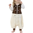 thumbnail image 1 of Saco de dormir para bebé con pies, saco de dormir unisex sin mangas para niños, pijama de franela de 4 estaciones para 1-5 años, 1 of 6