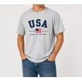 thumbnail image 2 of USA Patriotic Graphic T-Shirt, Land of the Free American Flag Tee, Unisex Short Sleeve Cotton Shirt, 2 of 6