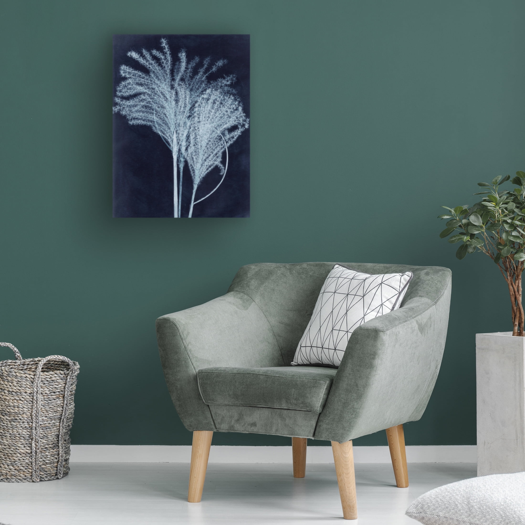 Canvas Wall Art - Pernille Folcarelli 'Silvergrass Midnight Blue' Wall Art for Living Room, Bedroom, or Office Décor by Trademark Fine Art - 24 x 32 Inches