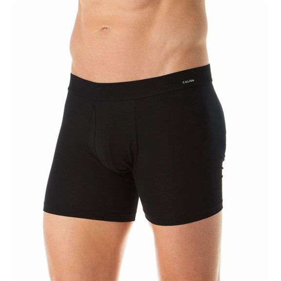 Men's Calida 25890 Cotton Code Long Boxer Brief (Black 2XL)