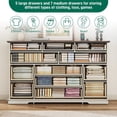 thumbnail image 5 of 63" Farmhouse Dresser with 9 Drawers with Power Charging Station, Rustic Chest of Drawers Wood Organizer TV Stand for Bedroom Living Room, 5 of 8