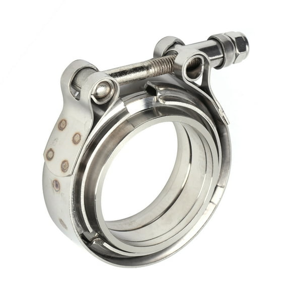 Exhaust Clamp V Band Clamp Flange Kit 2.25in V Band Stainless Steel Clamp With 2 Flange For Exhaust Downpipe