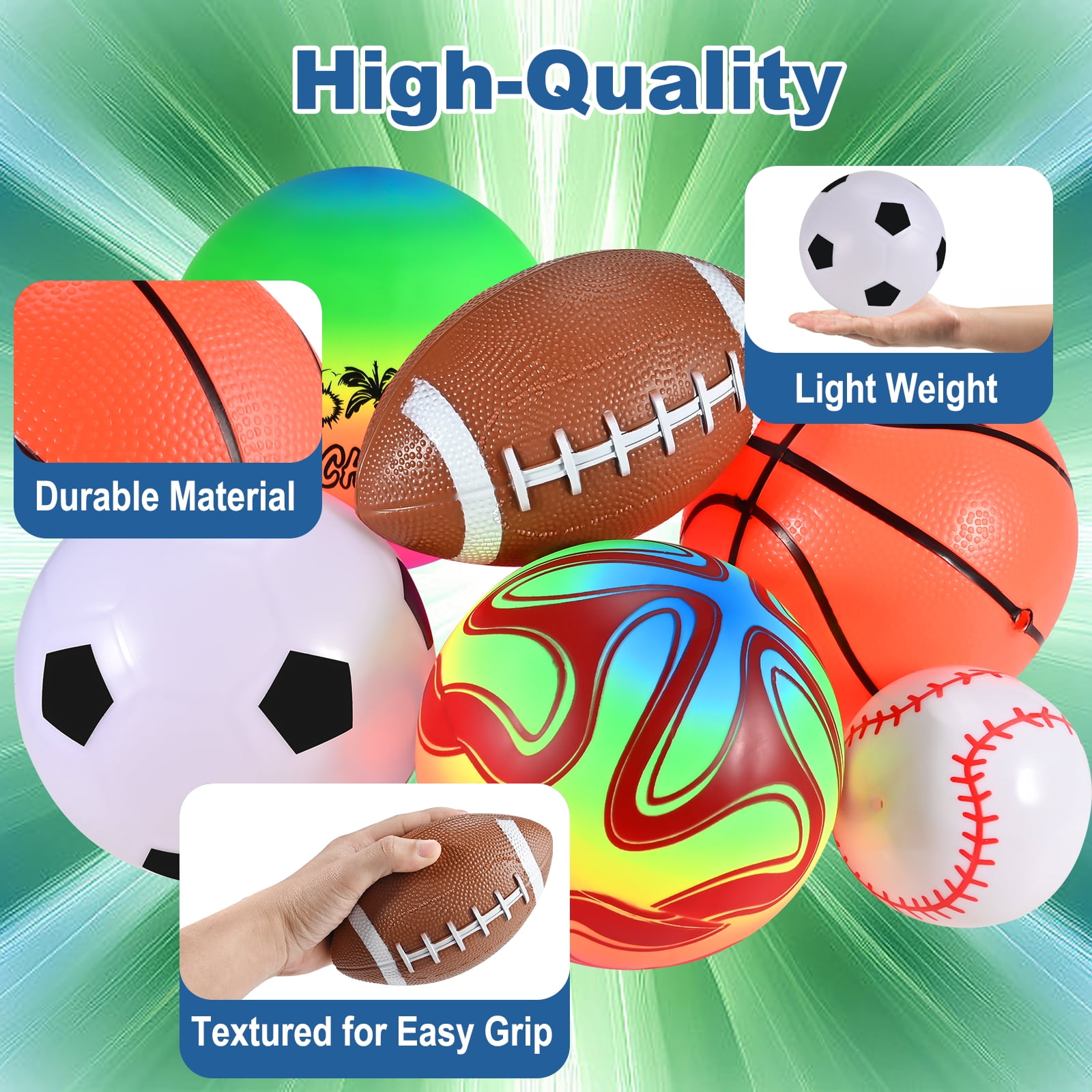 Faburo Toys Balls for Toddlers 1-3 , Toddler Outdoor Sports Toys,Football Basketball Rugby Baseball Volleyball Soccer 1 2 3 4 5 Gift