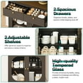thumbnail image 3 of 71" Kitchen Pantry Storage Cabinet with Lights and Charging Station, Tall Hutch Cabinet with Storage and Microwave Shelf for Dining Room, Black, 3 of 7