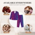 thumbnail image 7 of Fuzoiu Leopard Neon Rainbow Gradient Print Women's Long-Sleeved Pajama,Lounge Button Down Nightwear,Womens Notch Collar Pajama Set-X-Large, 7 of 7
