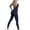 Navy, variant on Women's Yoga Jumpsuits V Neck Slim Fitness Workout Gym Skinny Pencil Leg Onesie Back Bandage Hollow Out Tights Army Green,S