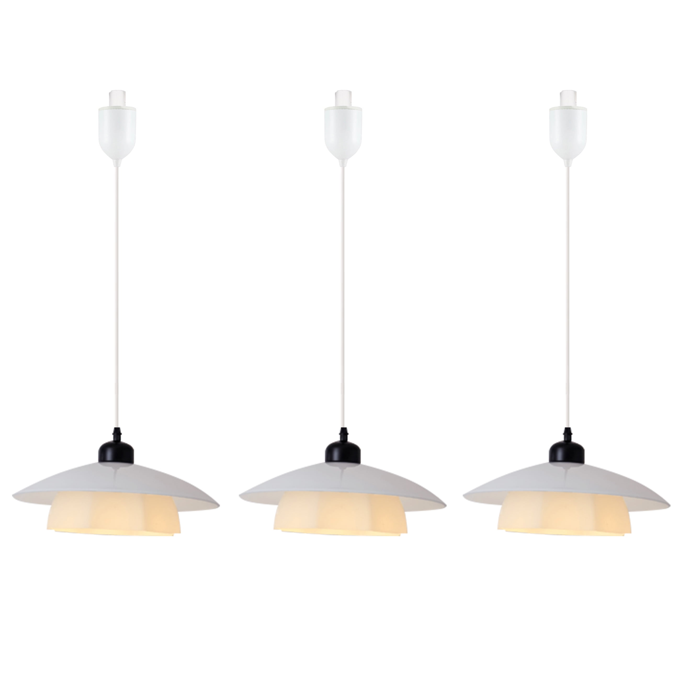 Kiven HType Track Lighting, 3Light Modern Halo Track Pendant Light