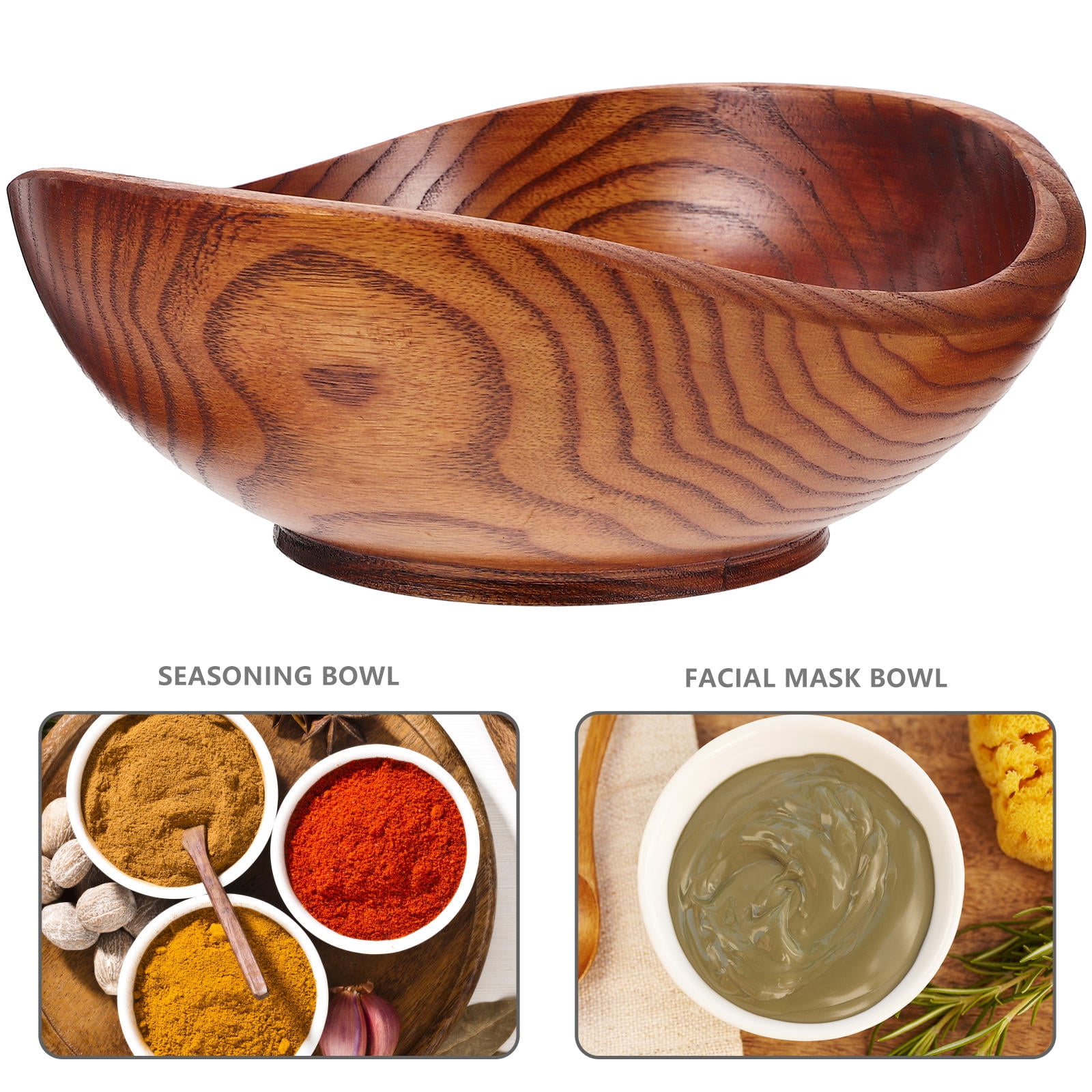 PBPBOX Wooden Fruit Bowl Brown Sturdy Anti-Scald Design for Storage Use