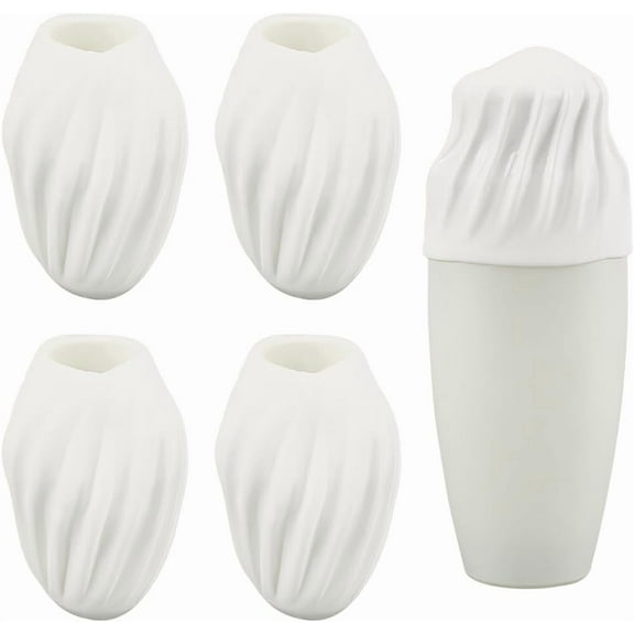 6 Pack Silicone Elastic Sleeves Leak Proof Silicone Elastic Bottle Covers White Reusable Elastic Sleeve