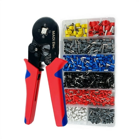 

1800PCS Ferrule Crimping Tool Kit Wire Terminal HSC8 6-4A Crimping Plier Tube Terminal Crimper Mini Crimping Tool Wire Stripper