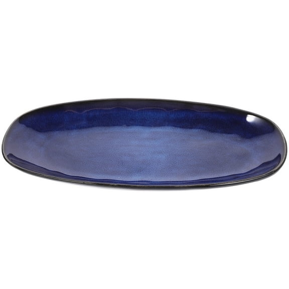 VERDANVERSE Sushi Platter Ceramic Sushi Plate Blue 1Pack
