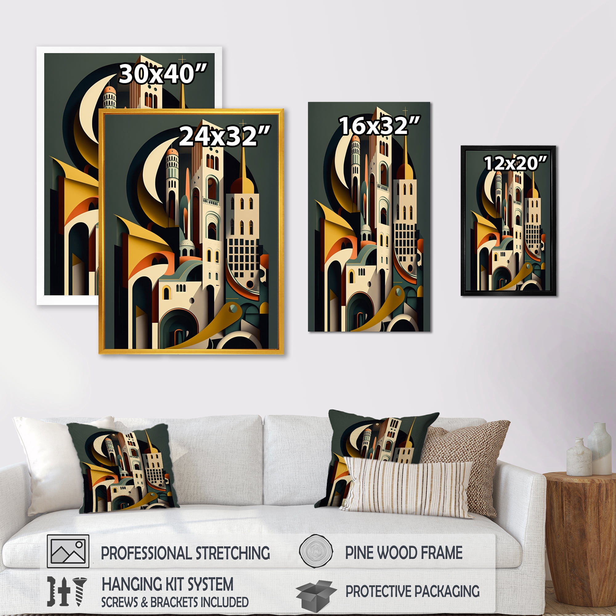 Designart Fantasy Cityscape II Canvas Wall Art