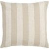 Art of Knot Catlin Hand Crafted Straight-On Stripe Linen and Cotton Decorative Pillow with Poly Filler, Beige