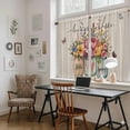 thumbnail image 5 of Farmhouse Flowers Kitchen Curtain for Berdoom Living Room Cafe 45 Inch Length, Spring Watercolor Floral Leaf on Linen Tiers Curtains Light Filtering Drapes Window Treatment 2 Panels 52"Wx45"L, 5 of 8