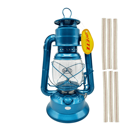 Light of Mine - Dietz #30 Little Wizard Blue Oil Lantern with 5/8" Replacement Wick Strips