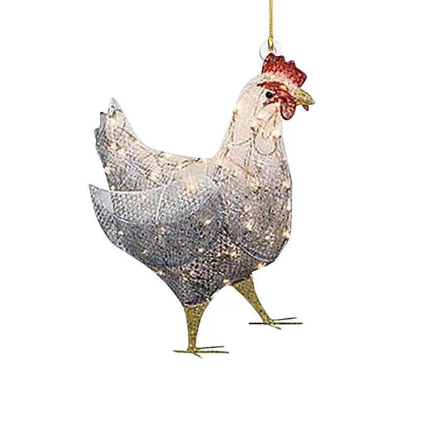 Navidad Adornos Colgantes Pollo Con Bufanda Sombrero De Navidad Colgante Colgante Decoraciones Para El Hogar Decoración De Vacaciones Advancent HA041423-01