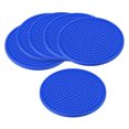 thumbnail image 1 of Copa Esteras 100mm Calor Resistencia Protector Antideslizante Suelo Cubiertas para Botella Taza Vacío Frasco, Azul Paquetes de 8 Unique Bargains portavasos, 1 of 5