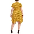 thumbnail image 3 of MODA NOVA Juniors Plus Size Polka Dots Short Sleeve Tie Waist Flare Midi Dress, 3 of 6