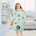 thumbnail image 5 of FORMRS Wearable Blanket Hoodie with Sleeves for Kids Cozy Flannel Sweatshirt, Space Patterns, 5 of 7