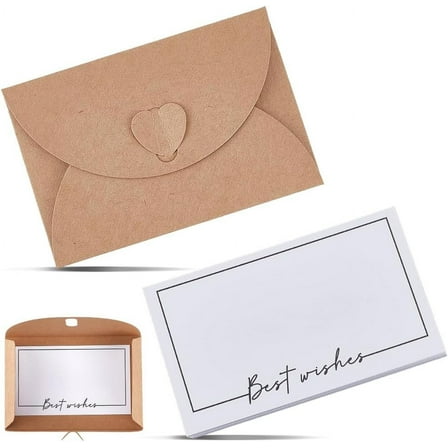 30PCS Mini Envelopes with Cards Envelopes with Heart Shaped Clasp 4.1x2.8inch Mini Kraft Paper Envelopes for Business Card Gift Cards Weddings Party Favors Greeting Cards Mailing Colorful