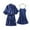 Blue, variant on Jgppe Women's 2 Pieces Pajamas Sets Satin Silk Long Sleeve Robe and Camisole Nightgown