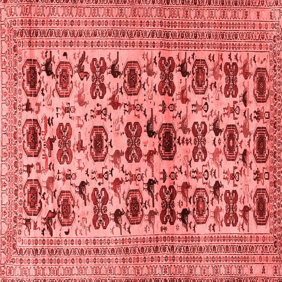 Ahgly Company Indoor Square Persian Red Traditional Area Rugs, 8' Square