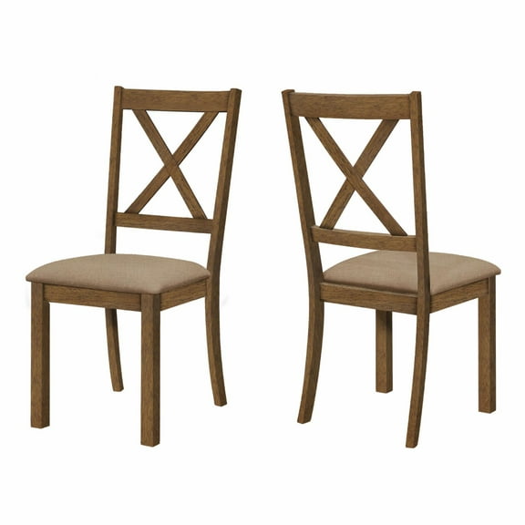 Monarch Specialties Dining Chair Set Of 2, Side,Upholstered,Dining Room, Brown Fabric, 40" H, Indoor