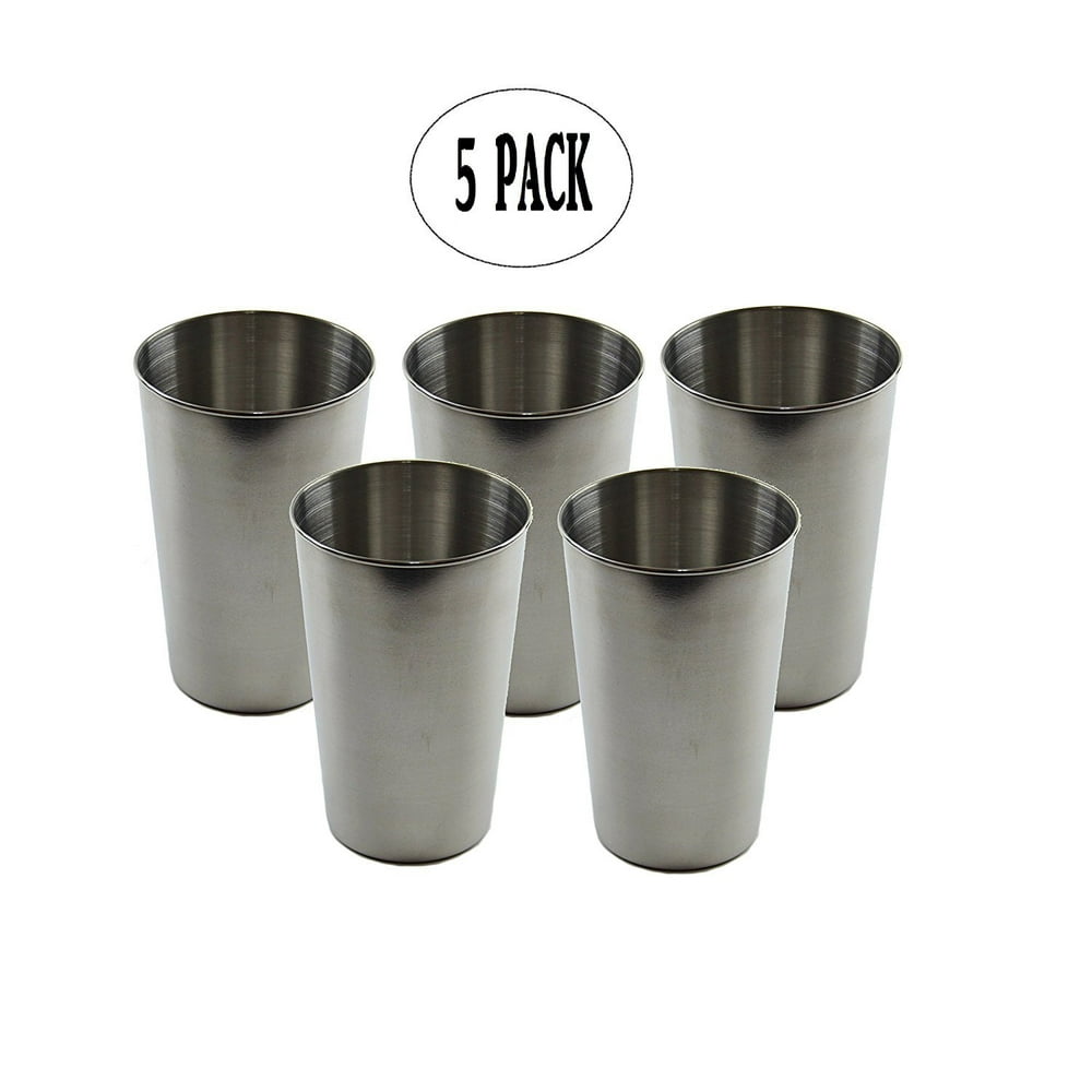 Wealers 16oz Stainless Steel Pint Cups, DURABLE REUSABLE STACKABLE